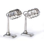 A PAIR OF INDUSTRIAL STYLE ADJUSTABLE TABLE LAMPS 42cm in height