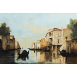 ROBERT STANNAGE A canal view in Venice, acrylic on canvas, signed lower right, 100cm x 150.5cm