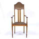 THE STUDIO CHAIR OF ARTIST AND PORTRAIT PAINTER MICHAEL NOAKES the chair with high back and turned