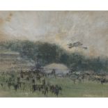 WILLIAM WALCOT (1874 - 1943) 'The Airshow', signed, watercolour with pencil body colour and gum