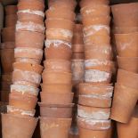 APPROXIMATELY 100 SMALL TERRACOTTA FLOWER POTS 11cm diameter and smaller in size