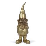 A GOLD RESIN GNOME 97cm in height