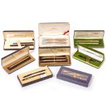 A GROUP OF VARIOUS CROSS AND WATERMAN FOUNTAIN AND OTHER PENS in presentation cases