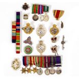 SEVEN KING GEORGE VI MINIATURE MEDALS including Air Efficiency Award medal and two Queen Elizabeth