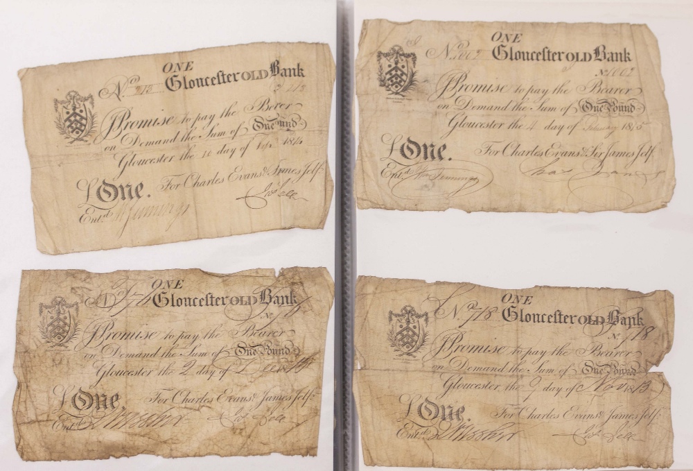 19TH AND EARLY 20TH CENTURY ENGLISH BANK NOTES to include Gloucester Old Bank £1 notes and one