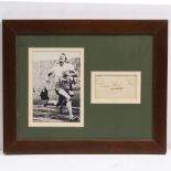 SIGNATURE OF 'THE FLYING HOUSEWIFE' FANNY BLANKERS-KOEN mounted and framed with a photograph