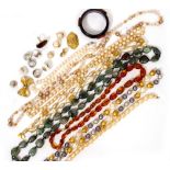 A COLLECTION OF JEWELLERY AND COSTUME JEWELLERY to include a simulated pearl necklace by Barol