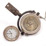 AN EARLY SMITHS CAR CLOCK and driving lamp