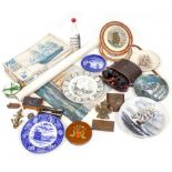 A COLLECTION OF EPHEMERA RELATING TO ALAN VILLIERS to include pottery plates depicting The May