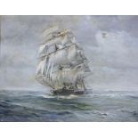 JOHANNES HOLST (1880-1965) The Joseph Conrad, fully rigged ship, oil on canvas, signed and dated