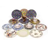 A SMALL QUANTITY OF FLORAL ROYAL DOULTON PLATES and other items including two lusterware jugs,
