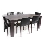 A CONTEMPORARY MOLTENI & C BLACK LACQUERED RECTANGULAR TABLE 180cm wide x 97cm deep x 75cm high