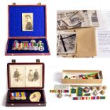 CALLOW FAMILY GROUP TWO BOXED SETS OF MEDALS one for Ernest Stanley Callow, and one for Donald
