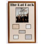 'THE RAT PACK' SIGNATURES Frank Sinatra, Dean Martin, Sammy Davis Jr, Peter Lawford and Joey Bishop,