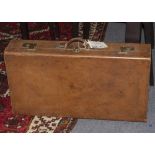 A WURZL & SOHNE, WIEN LEATHER SUITCASE with lined interior, label within, the brass locks stamped