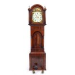 A 19TH CENTURY MAHOGANY EIGHT DAY LONGCASE CLOCK BY SAM BAILEY, NEWCASTLE The architectural case