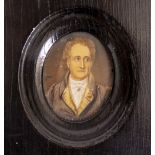 A MINIATURE OVAL PORTRAIT OF GOETHE 4.5cm x 3.6cm