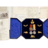 THE W. EVERALL BOER WAR ROYAL LANCS MEDALS AND BARS, General Service and associated cap badge and
