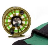 A TIBOR SPEY 8-10 SALMON FISHING REEL by Ted Juracsik, with line and a case