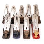NINE NUMBER 4 WOOD PLANES to include Acorn, Stanley, Master, Span, Oaykay and Anant