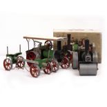 A MAMOD STEAM ROLLER with original box together with a traction engine and a trailer (3)