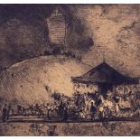 FRANK BRANGWYN (1867-1956) The Fairground, etching, signed in pencil in the margin, 19.5cm x 20.5cm