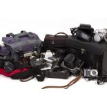 A COLLECTION OF CAMERAS to include a Voigtlander Vitoret R in a leather case, a Pentax P30N in case,