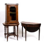 AN EDWARDIAN WALNUT CABINET with a single door and plinth base, 50cm wide x 34cm deep x 82cm high