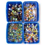 A COLLECTION OF ANTIQUE AND LATER GLASS MARBLES