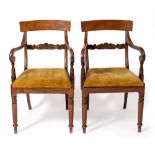 A PAIR OF WILLIAM IV MAHOGANY CHAIRS with drop-in seats (2)