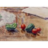 GEORGE WEISSBORT (1928-2013) Peppers and tomatoes, 1997, signed and dated lower right,