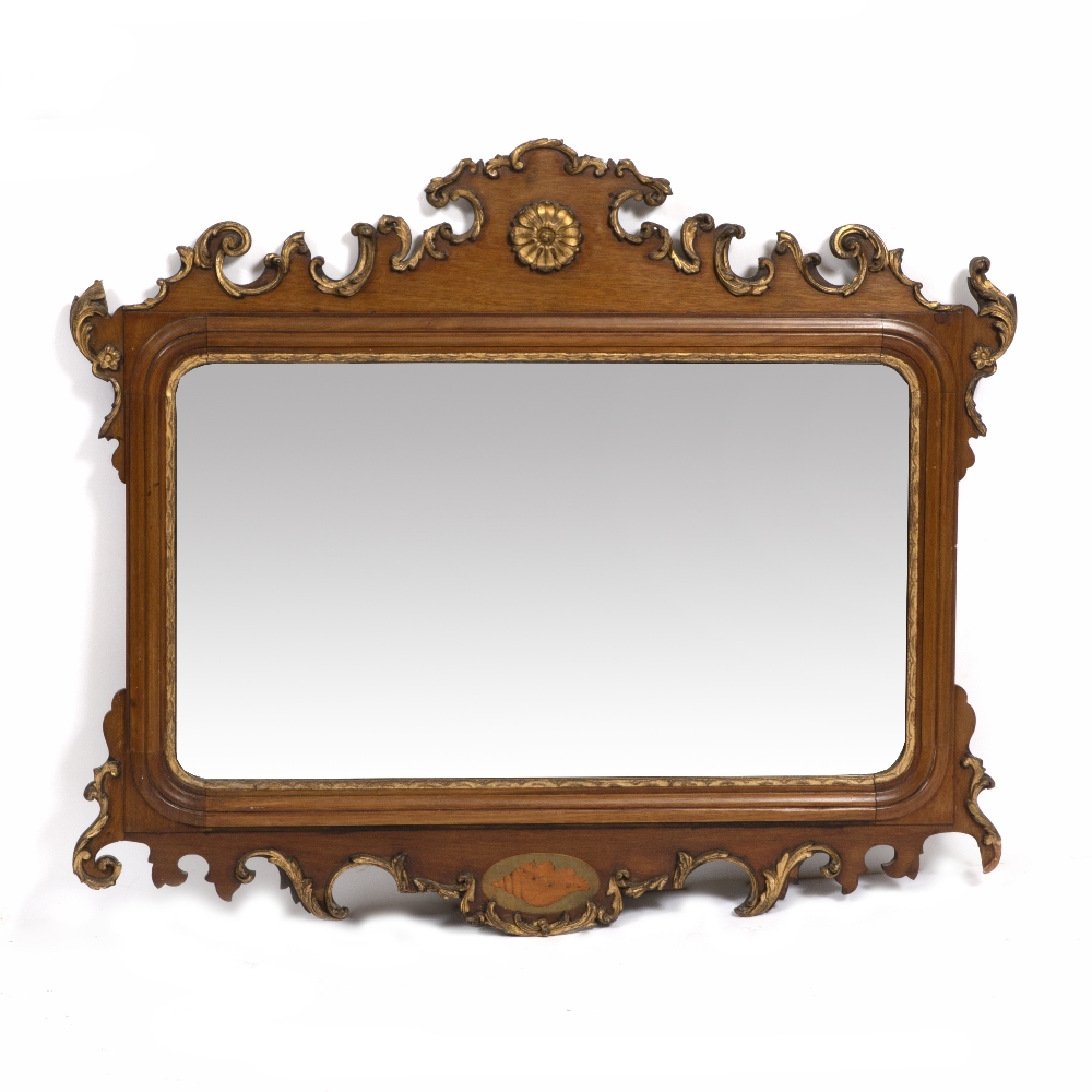 A 19TH CENTURY GILDED FRET FRAMED WALL MIRROR with rectangular bevelled glass, 94cm wide x 83cm - Image 2 of 2