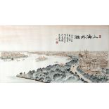 Chinese School 20th Century, dated 1983 watercolour study of the panoramic view of Shanghai, with