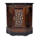 Moorish cabinet Eqyptian, 19th Century in the Ayyubid style, the centre door decorated with a