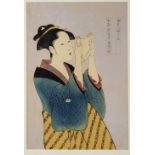 After Kitagawa Utamaro Japanese Woman Reading a Letter, from the series "Ten Classes of Women's