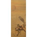 Kano School Japanese, 19th century hanging scroll depicting an eagle perched on a branch,