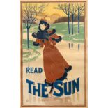 Louis John Rhead (British/American, 1857-1926) Original "Read the Sun" Poster, 1895 lithograph blind