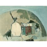 20th Century Abstract study of a house against a hill photographic print signature and date to lower