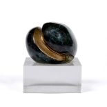 Jill Cowie Sanders (British, 1930) Bronze sculpture abstract form with perspex base 7cm high