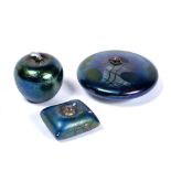 John Ditchfield for Glassform (British, 20th Century) Three glass paperweights one in the form of an