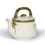 Design attributed to Christopher Dresser for Minton Ceramic teapot, late 19th century bamboo