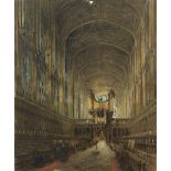 Willem Leendert Bruckman (1886-1928) Study of a cathedral interior watercolours signature to lower