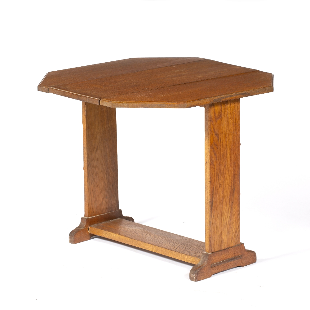 Cotswold School Oak drop-leaf small table octagonal top 56cm x 56cm, 48cm high - Image 2 of 2