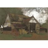 Willem Leendert Bruckman (1886-1928) Study of barn watercolours framed and glazed, 67cm x 53cm