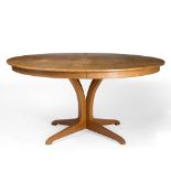 Edward Barnsley (1900-1987) Oak dining table, circa 1970 the circle top extendable with two leaves