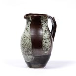 Derek Emms (1929-2004) Stoneware jug nuka and tenmoku glaze impressed potter's mark to underside