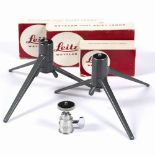 Leica (Germany) Two mini camera tripods and a ball tripod head, mid 20th Century each with