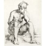 Jean Carton (1912-1988) Nude study etching, 3/35 signature and edition to margin framed and glazed