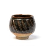 John Leach (British 1939) Small bowl brown glazed with incised linear decoration studio mark to base