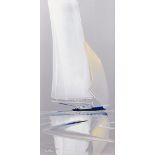 Duncan Macgregor (1961) Abstract study of a yacht acrylic on board signed lower left framed, 78cm